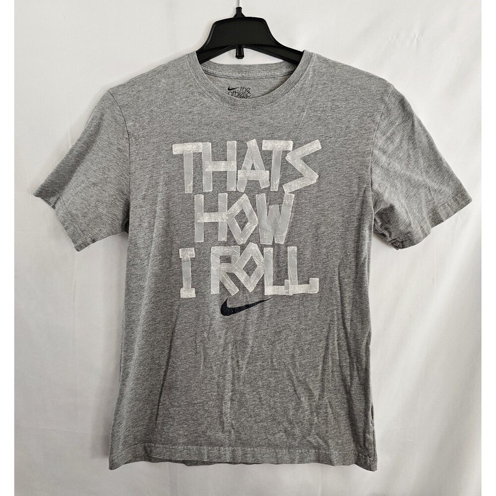 Nike T-Shirt Men's Gray Regular Fit Shirt Tee Size Medium